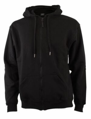 Hættesweatshirt sort med lynlås