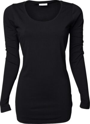 sort langærmet t-shirt