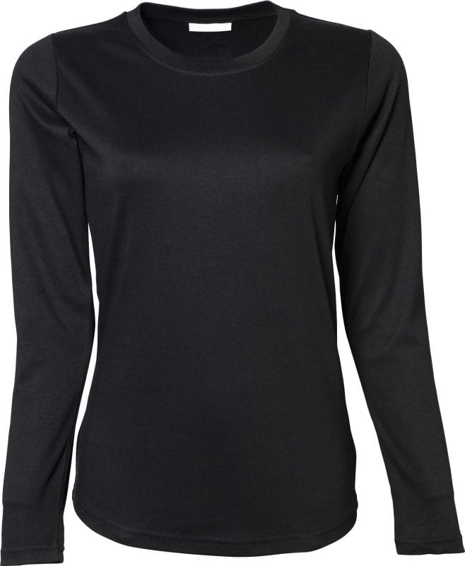 Langærmet t-shirt, sort dame trøje