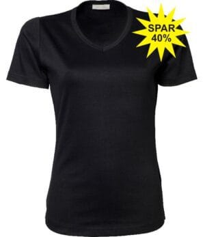Sort v-hals t-shirt-0