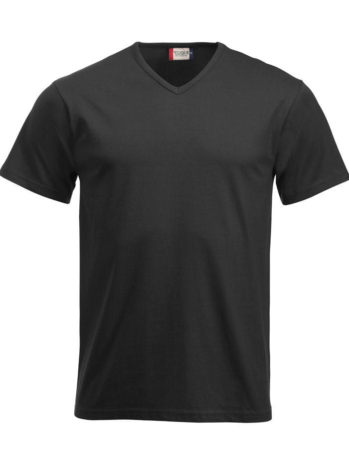 sort v-hals t-shirt