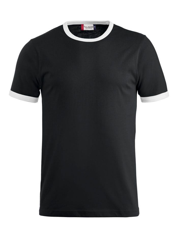 sort t-shirt med hvid kant