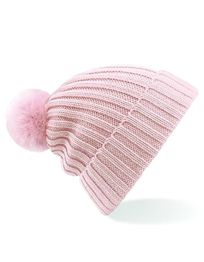 rosa strikhuse med pom pom