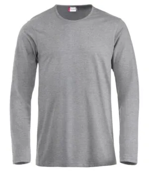 grå langærmet t-shirt til herre