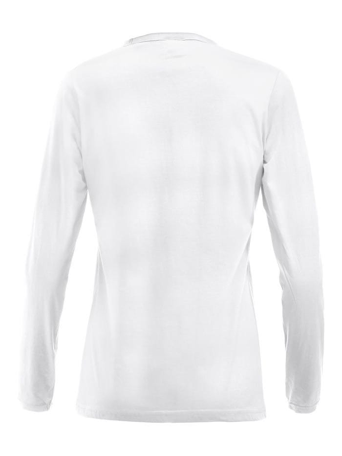 hvid langærmet t-shirt fra ryggen