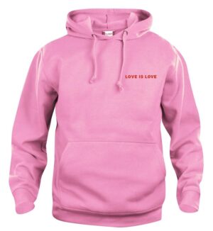 Love is love hættetrøje i rosa