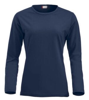 Langærmet t-shirt til dame i navy