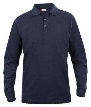 navy langærmet polo til herre