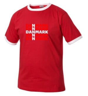 Danmarks t-shirt dannebrog rød