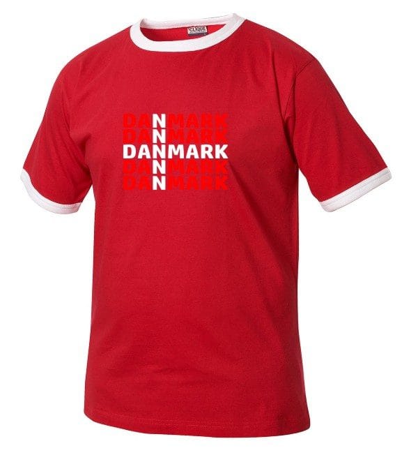 Danmarks t-shirt dannebrog rød
