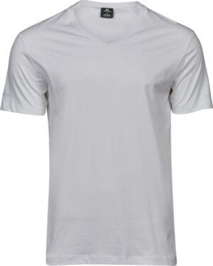 Hvid V-hals t-shirt til mænd