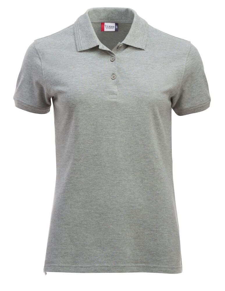Billig dame polo shirt i gråmeleret