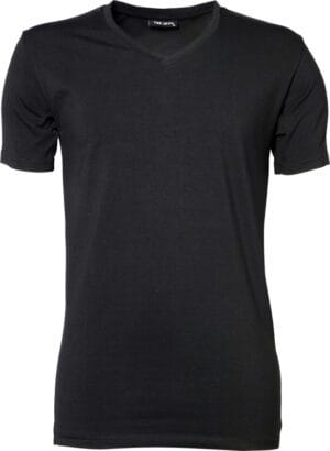 V-hals t-shirt - sort t shirt til mænd-0