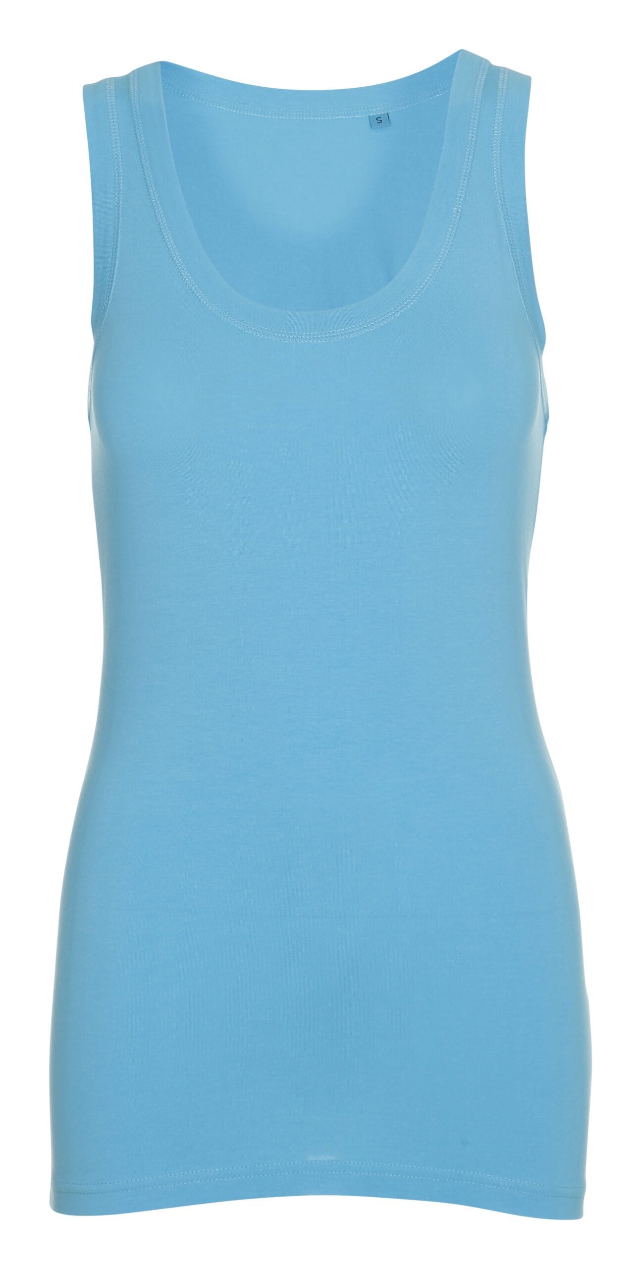 Turkis Tanktop med stræk, til damer.-0