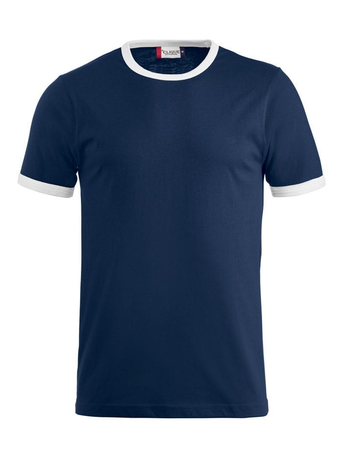 navy t-shirt med hvid kant