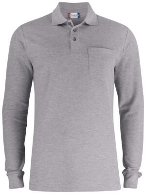 Basic Polo Pocket L/S Grå-0