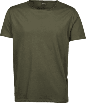 Raw-edge tee oliven grøn herre-0