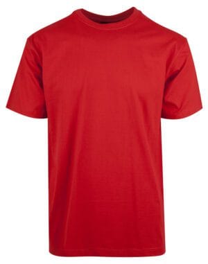 Rød t-shirt set forfra