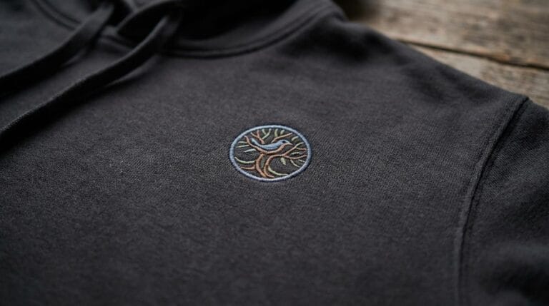 hoodie med broderi