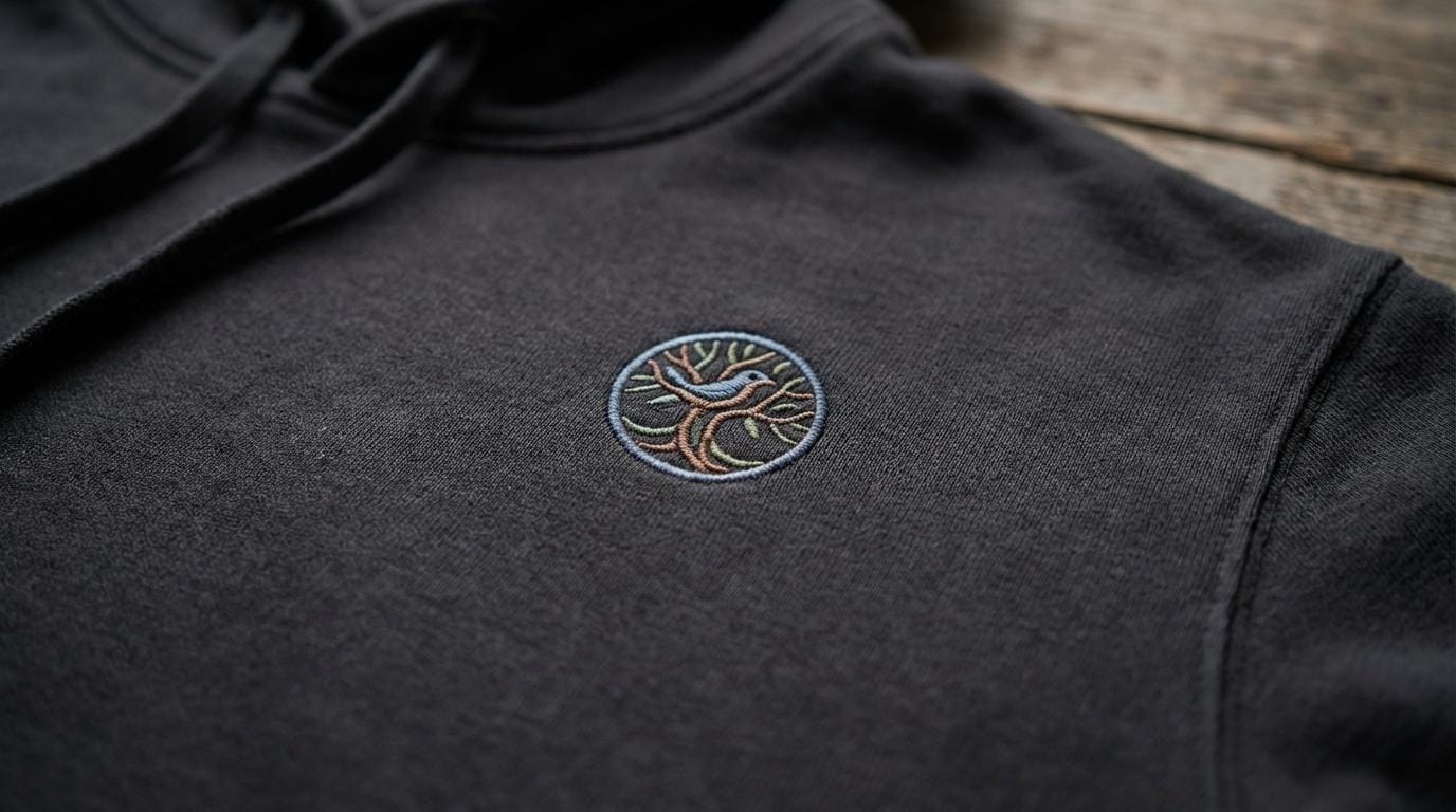 hoodie med broderi